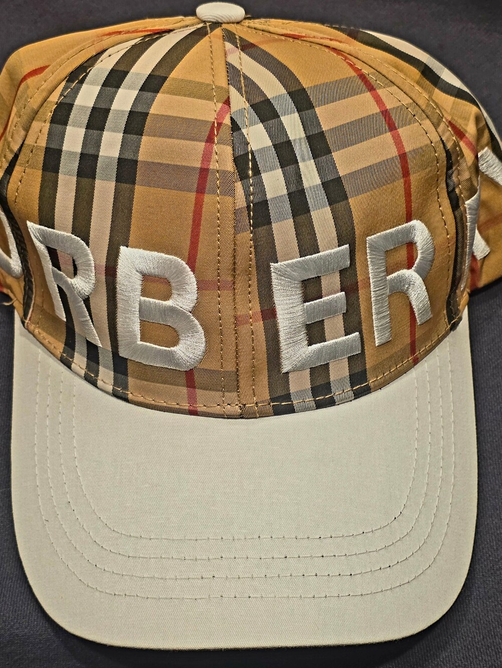 Burberry Beige Check Baseball Cap